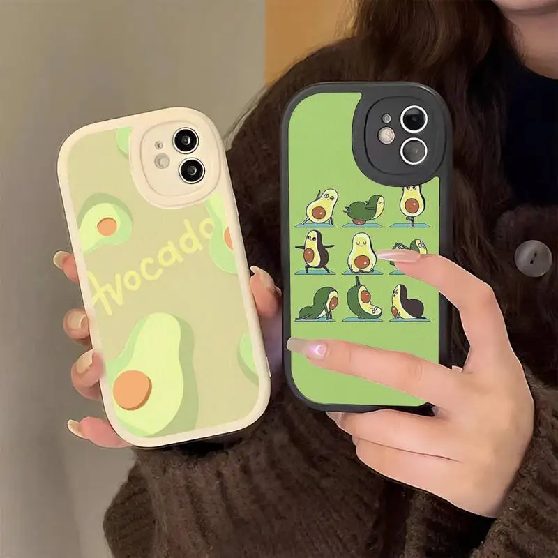 

Cute Cartoon Fruit Avocado Phone Case Hard Leather Phone Case For iPhone 14 13 12 Mini 11 14 Pro Max Xs X Xr 7 8 Plus 6 6s
