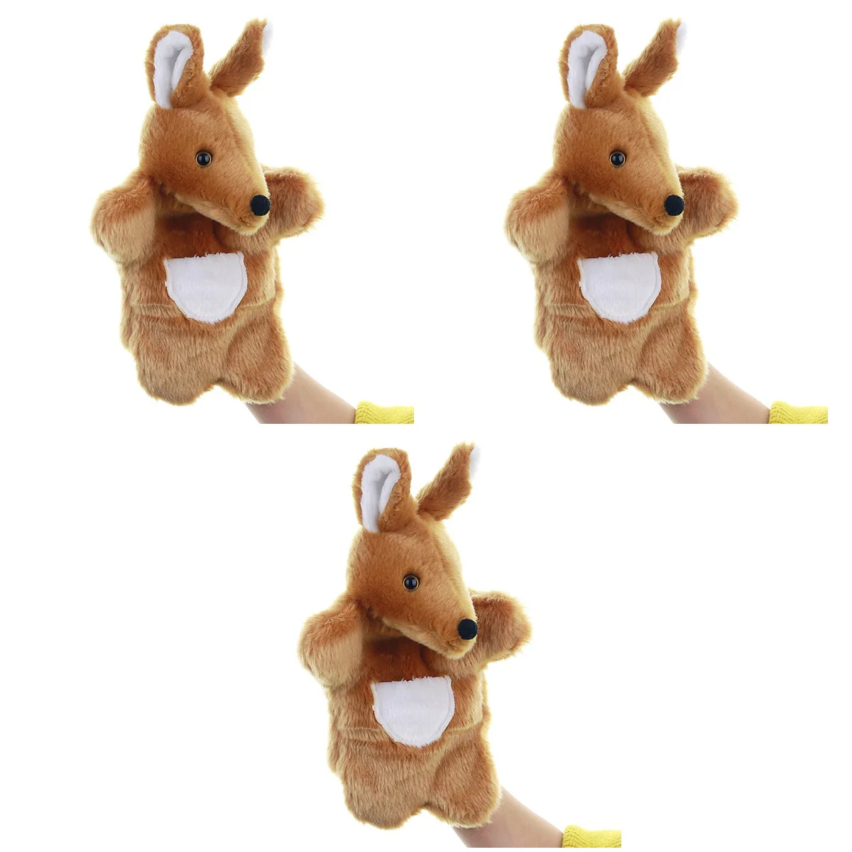 

3pcs Kangaroo Shape Hand Puppet Kangaroo Hand Puppet Toys Plush Hand Puppet Toys
