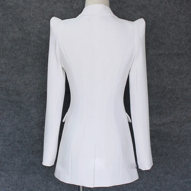 TOP QUALITY 2023 New Stylish Designer Blazer Women's Shrug Shoulder Single Button White Blazer Jacket