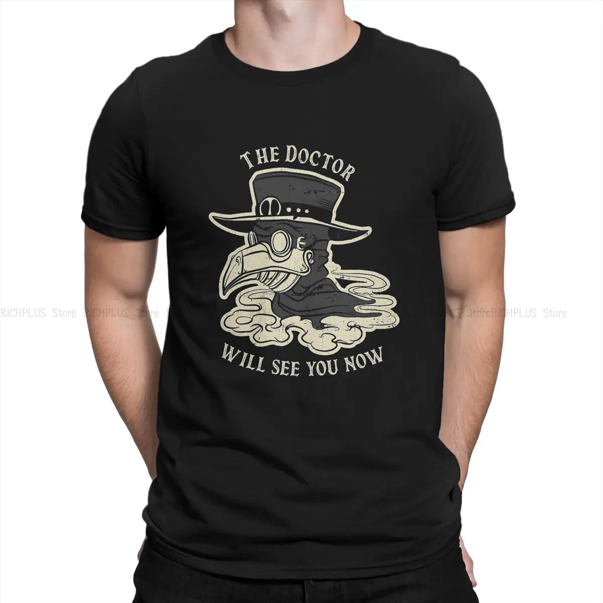 

Plague Doctor Creative TShirt for Men Will See You Now Round Collar Polyester T Shirt Hip Hop Gift Clothes Tops