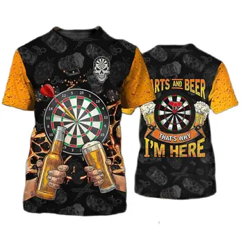 Men's T-shirt Dart Round Target Print Summer O-Neck Short Sleeve Oversized TopsCasual Tee Shirt For Men Street Cool Clothing 6XL 1