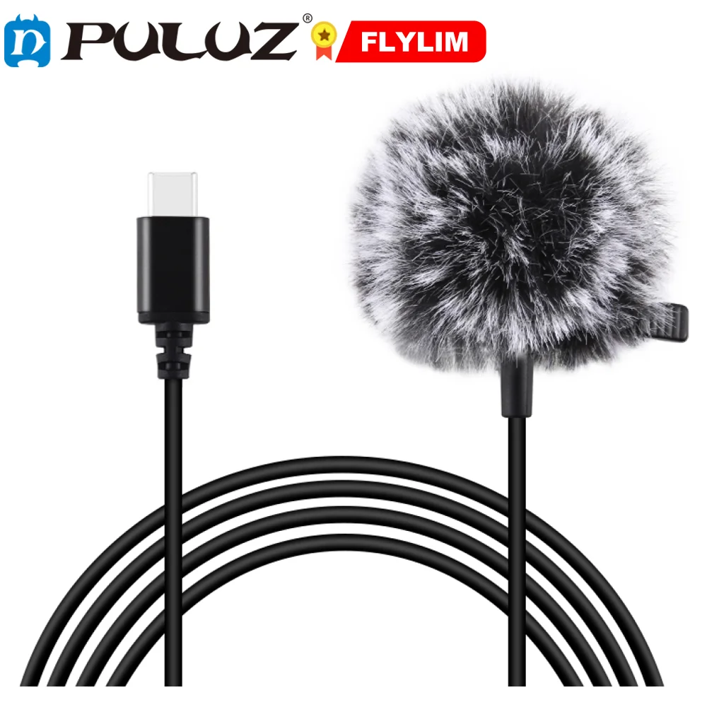 

PULUZ 1.5m 3.5mm / Type C Jack Lavalier Wired Condenser Recording Microphone for Phone Microphone