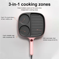 3 in 1 electric griddle 900w personal frying pan non stick divided grill pan skillet for steak egg bacon burger pancake sandwich