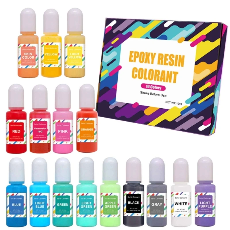 10ml Epoxy Resin Pigments 16-Color Candle Dye Colorant DIY Beeswax Aromath Soap Colorant Handmade Craft Making Supplies