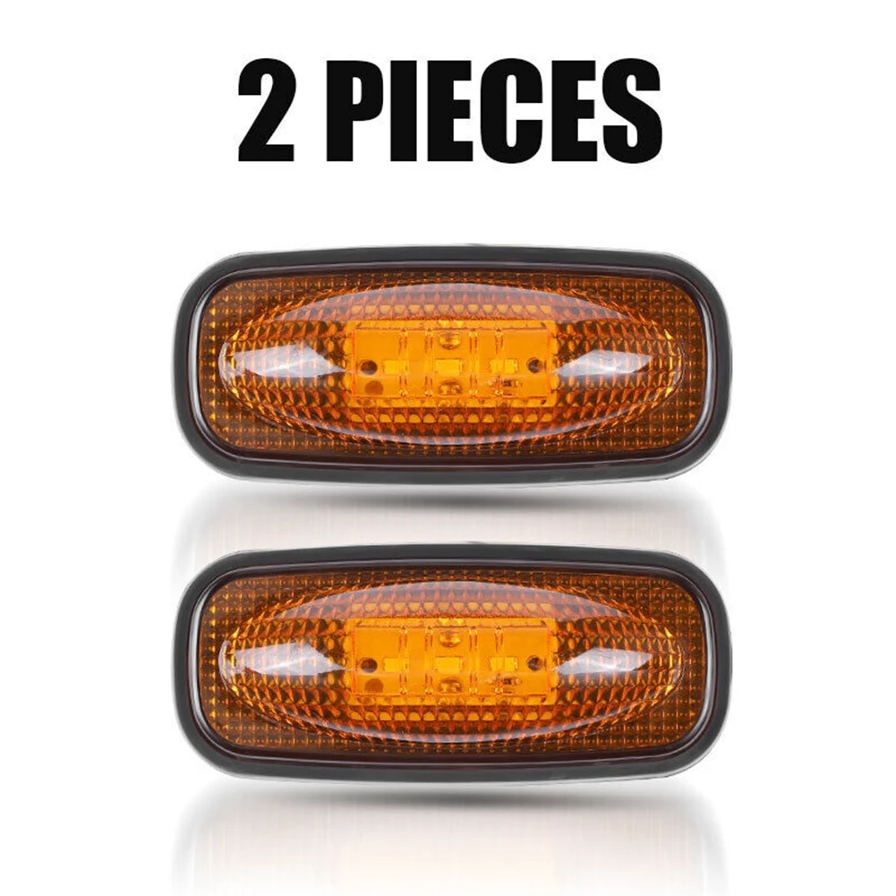 

2PCS Side Marker Lights White 12V-24V 2 Wires 86*38*22mm ABS Dust Resistant IP67 LED Side Marker Lights Low Power