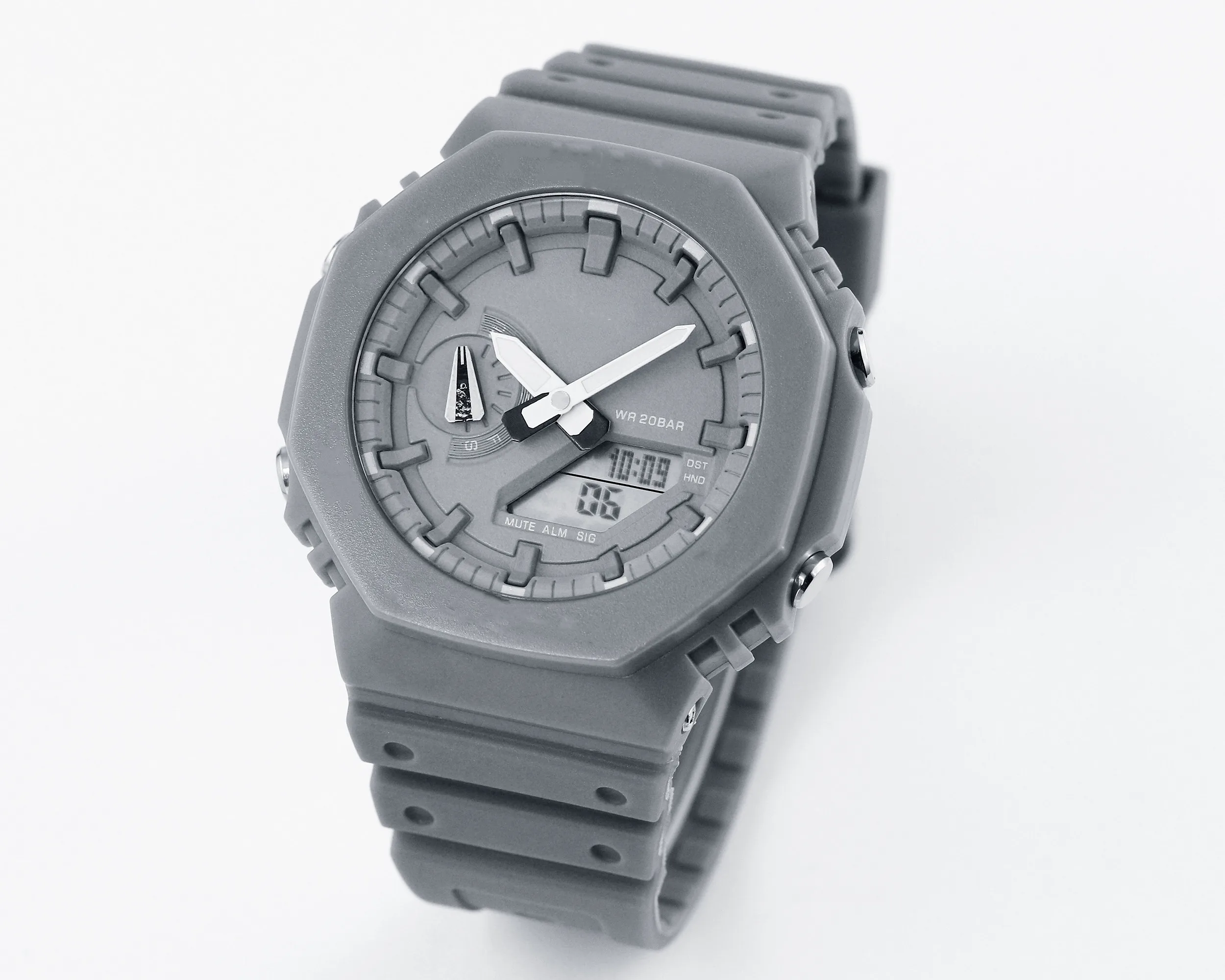

Sport Quartz Men's 2100 Watch Grey large size dial detachable assembled waterproof World Time LED Oak Series