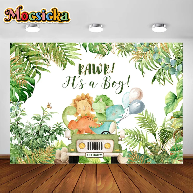 

MOCSICKA Cartoon Safari Birthday Party Photo Backdrop Forest Jungle Baby Shower Children Customize Banner Photography Background