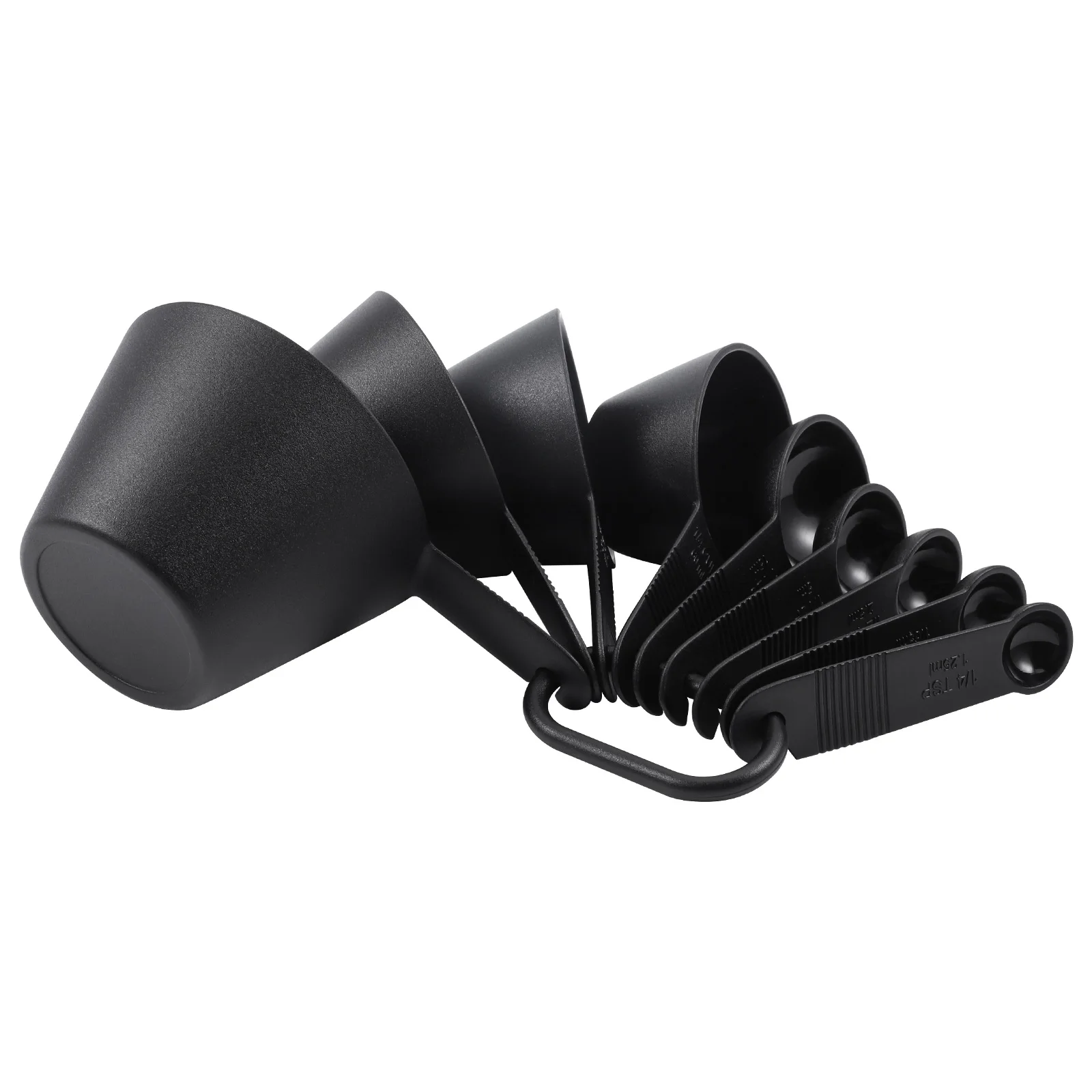 

9pcs Plastic Measuring Spoons Set Kitchen Measuring Cups Baking Cooking Kitchen Black Measuring Cups
