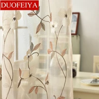american country pastoral style embroidery flower curtain balcony bedroom bay window high end gauze curtain