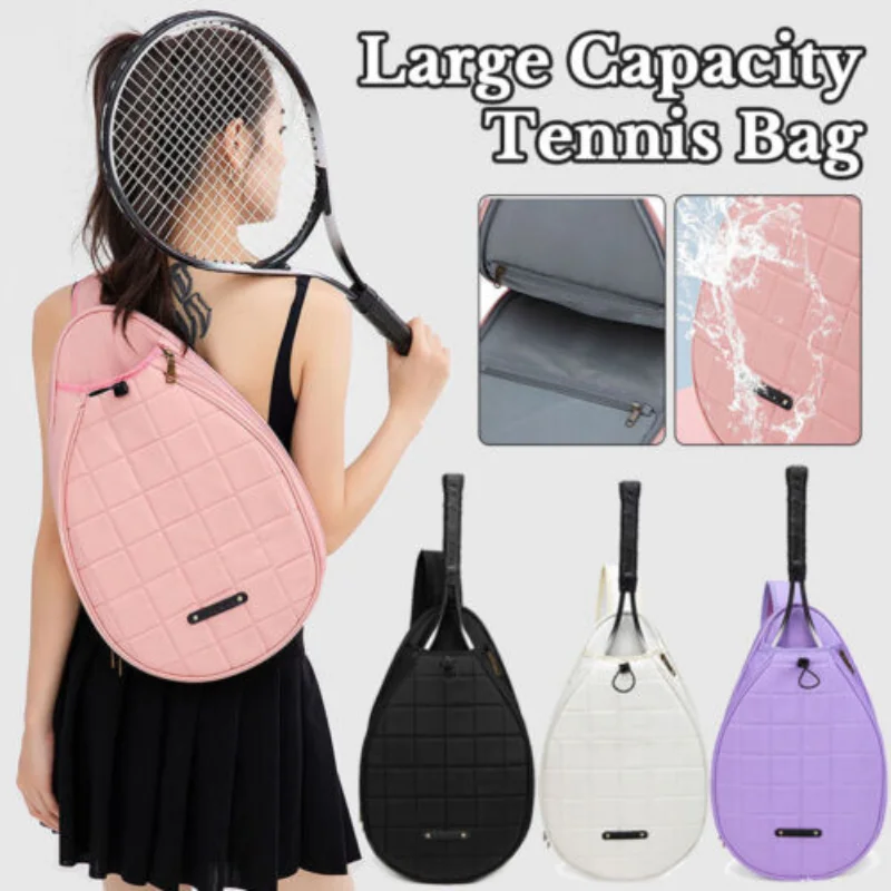 

Men Women Badminton Racket Bag Shoulder Cross Body Sports Fitness Tennis Bag Multiple Compartments Waterproof
