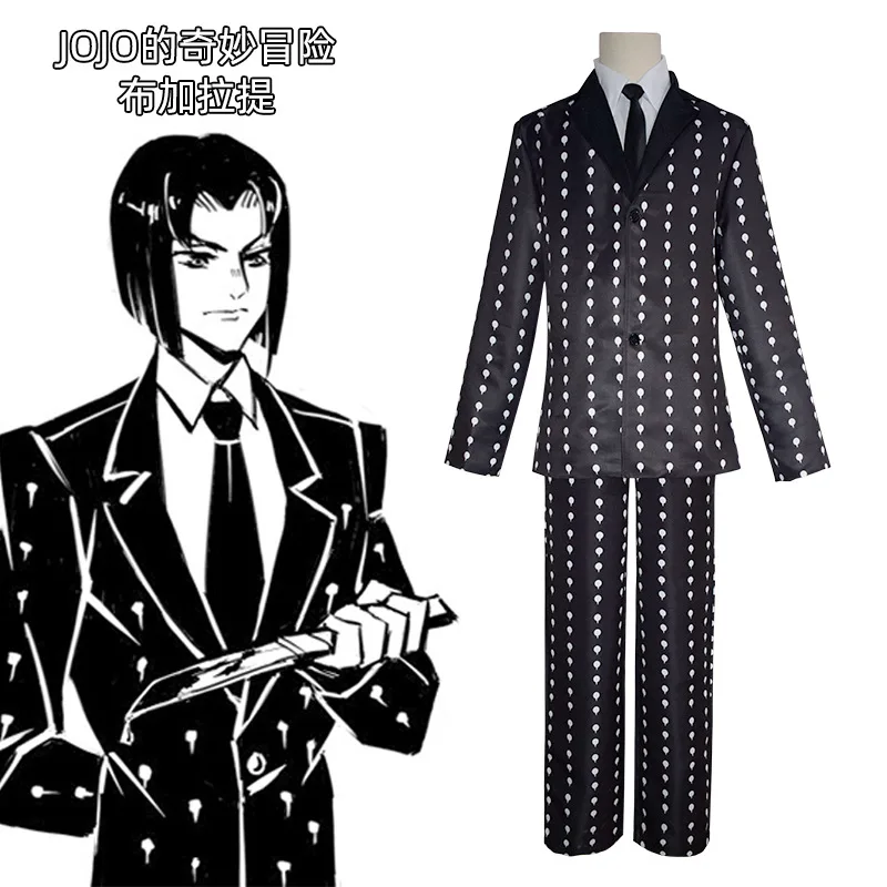 

Cosplay Anime JoJo's Bizarre Adventure Costume Figue Bruno Bucciarati Coat Pants Accessories Uniform For Men Women Halloween