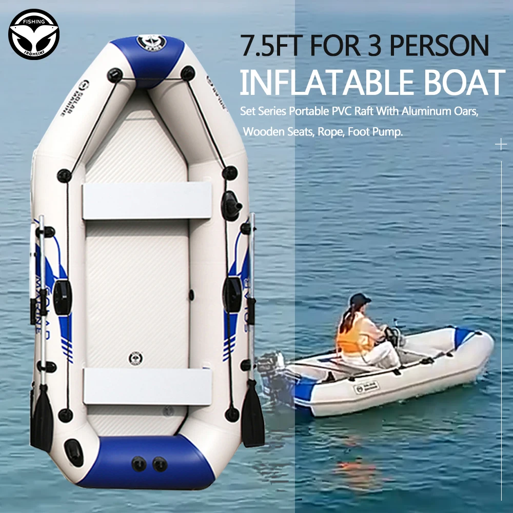 

inflatable boat PVC Fishing Kayak 3 Layer Laminated Wear-resistant Fishing Boats for 3-4 person Rowing Canoe Dinghy Watersports