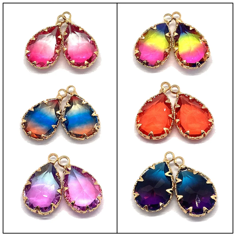 

14x23mm egg-shaped semi-precious stone natural stone crystal small pendant jewelry DIY charm fashion necklace earring accessorie