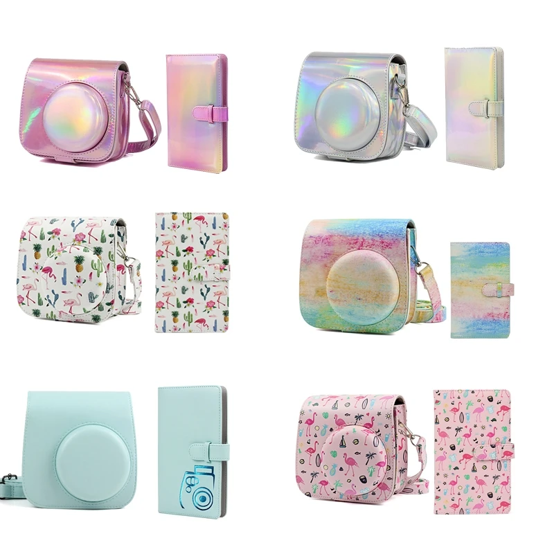 

Сумка для Fujifilm Instax Mini 9 8 8 + аксессуар для камеры Художественная масляная краска искусственная кожа мгновенная камера защита на плечо чехол с...