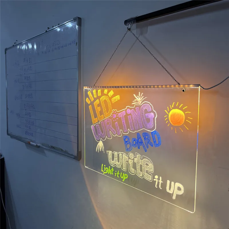 

10PcsLed Note Board Lamp Billboard USB Glow Message Display Acrylic Light With Pen Stand Holder In-Store DIY Memo Decor Lights