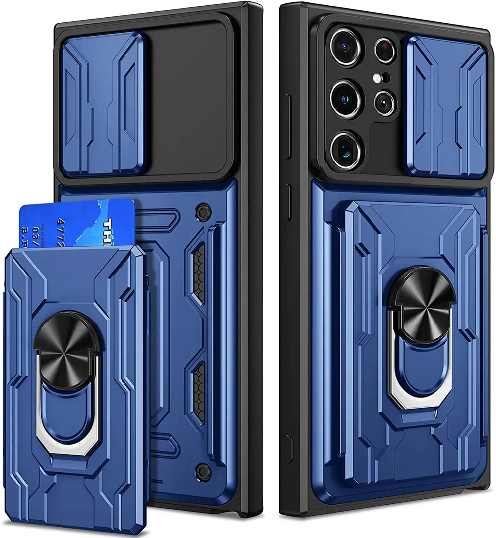 

For Samsung Galaxy S22 S22 Plus S22 Ultra Case Card Armor Stand Holder Shockproof Camera Protection For S22Ultra S22Plus S22+
