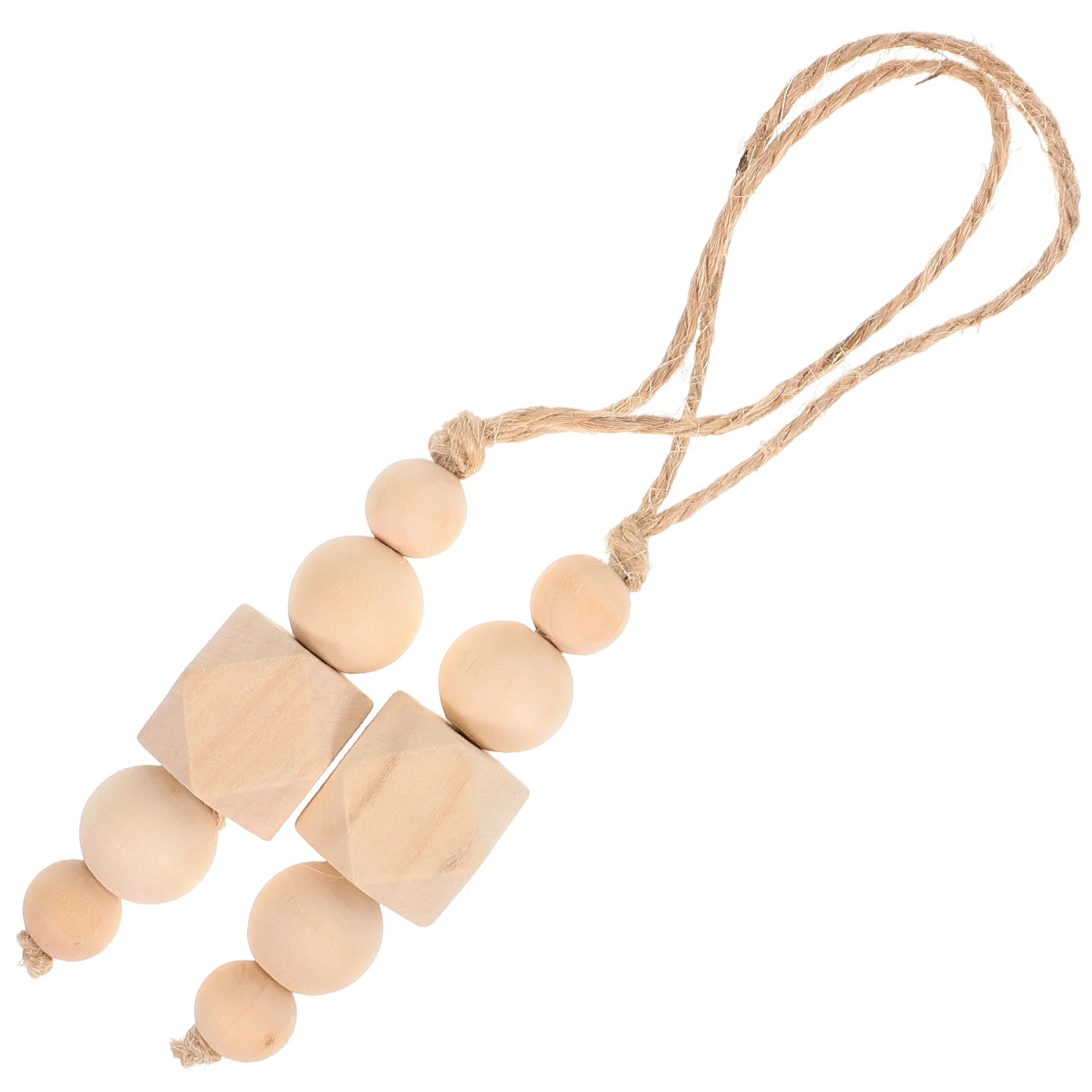 

2 Pcs Accessories Bead Wall Hanging Decoration Wood Home Wooden DIY House Decorations Decorative Beads Rope