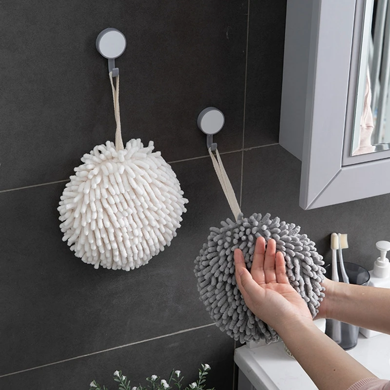 

Hanging Wipe Hand Towel Super Absorbent Soft Plush Quick-Drying Lint-Free Clean Dry Handball Kitchen Cloths Bathroom Accessories