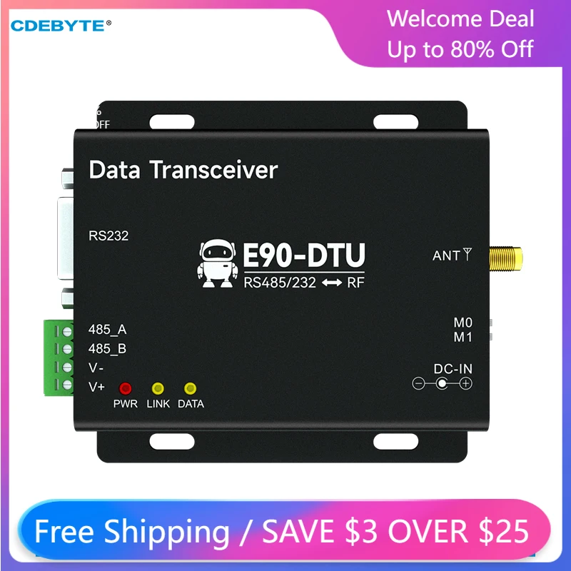 

2.4GHz 12dBm Wireless Transceiver Module Wireless Data Transmission CDEBYTE E90-DTU(2G4HD12) RS485/RS232 Industrial Modem