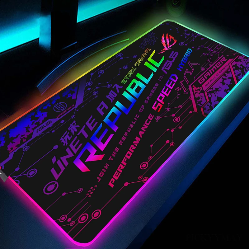 Большой коврик для мыши RGB XXL игровой светодиодный геймерский ASUS большой