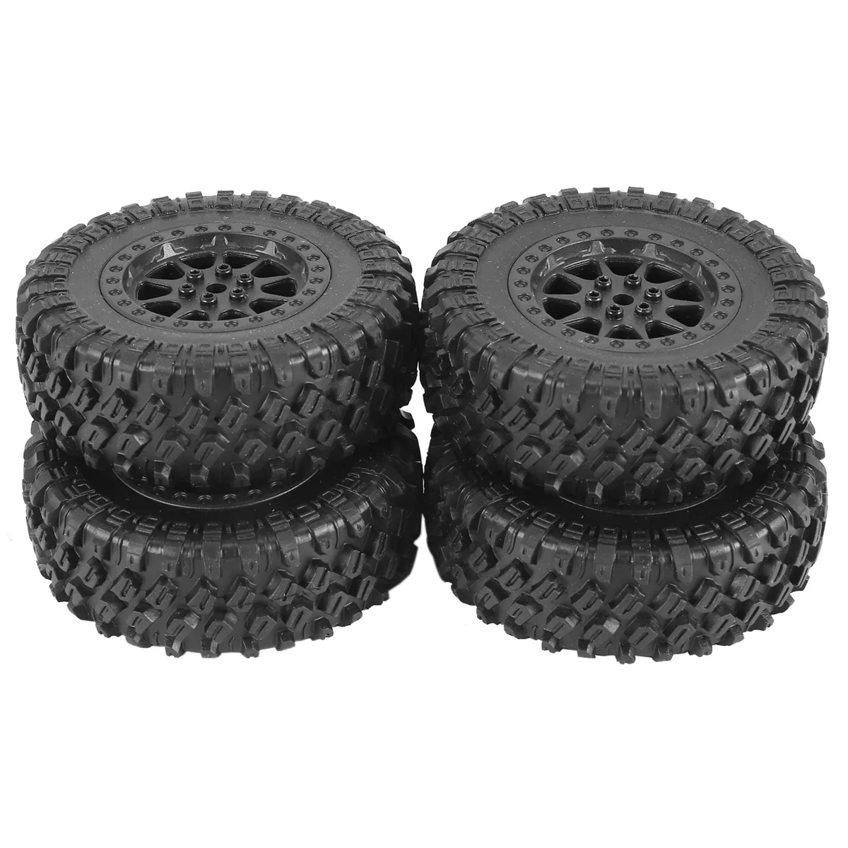 

4Pcs 70mm Tire Tyres Wheel for MN D90 D99S MN-90 MN91 MN98 MN99S WPL C14 C24 C34 B14 B24 RC Car Upgrade Parts,Black