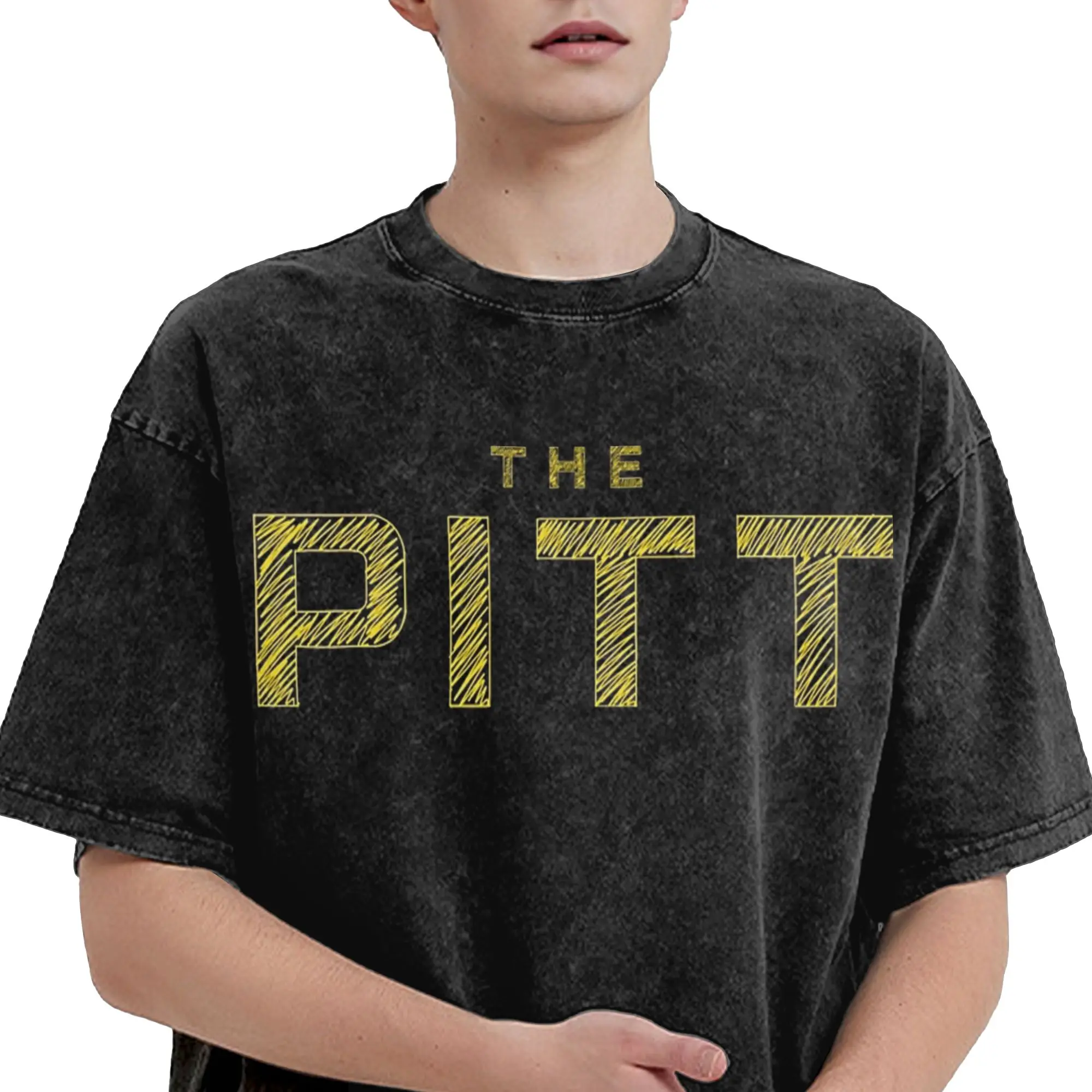 Фото Модные мужские и женские футболки The Pitt, оверсайз, с эффектом потертости, Dr. Jack, Dr. Robby, одежда №3