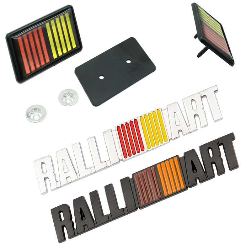 

3D Metal RALLI ART ralliart Logo Car Stickers Decals Front Hood Grill Emblem Badge for Mitsubishi Lancer Asx Outlander Pajero