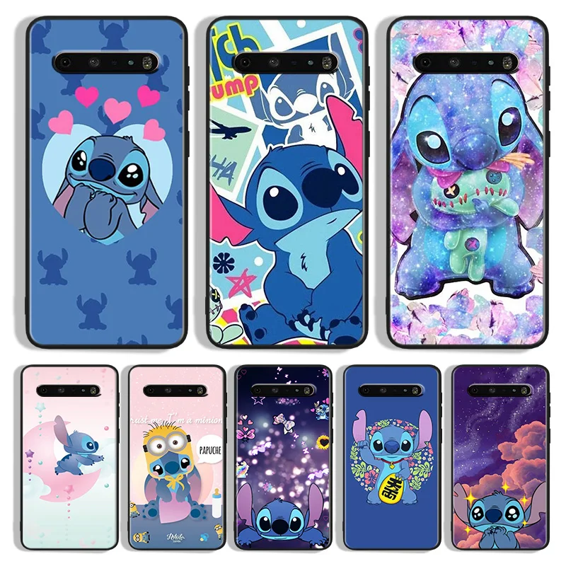 Cartoon Cute Stitch Phone Case For LG K 92 71 51S 42 30 22 20 50S 40S Q60 V 60 50S 40 35 30 G8X G8S ThinQ Black Cover