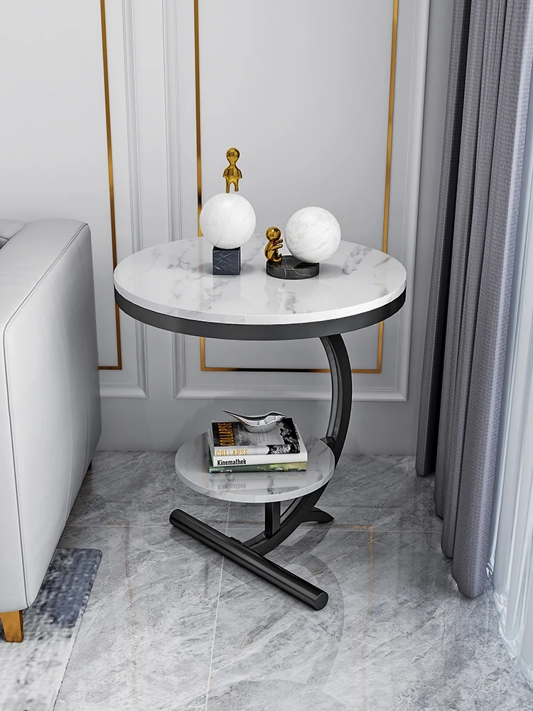 

Light luxury marble living room sofa side table balcony small round table bedside cabinet creative table small coffee table