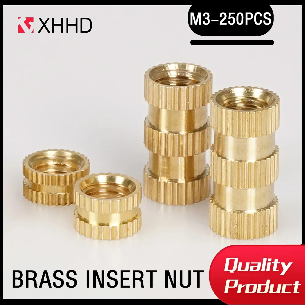 

250pcs Embedded Nuts Knurled Hot-Melt Brass Embedded Nuts Heated And Formed Copper Inserted Into 3D Printers Laptops And Nuts