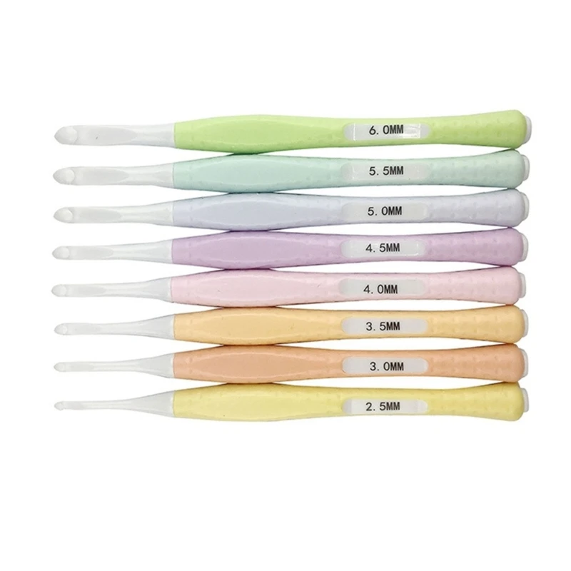 

8pcs Crochet Hooks Soft Anti slip Handle Knitting Needle for Sewing 2.5-6mm