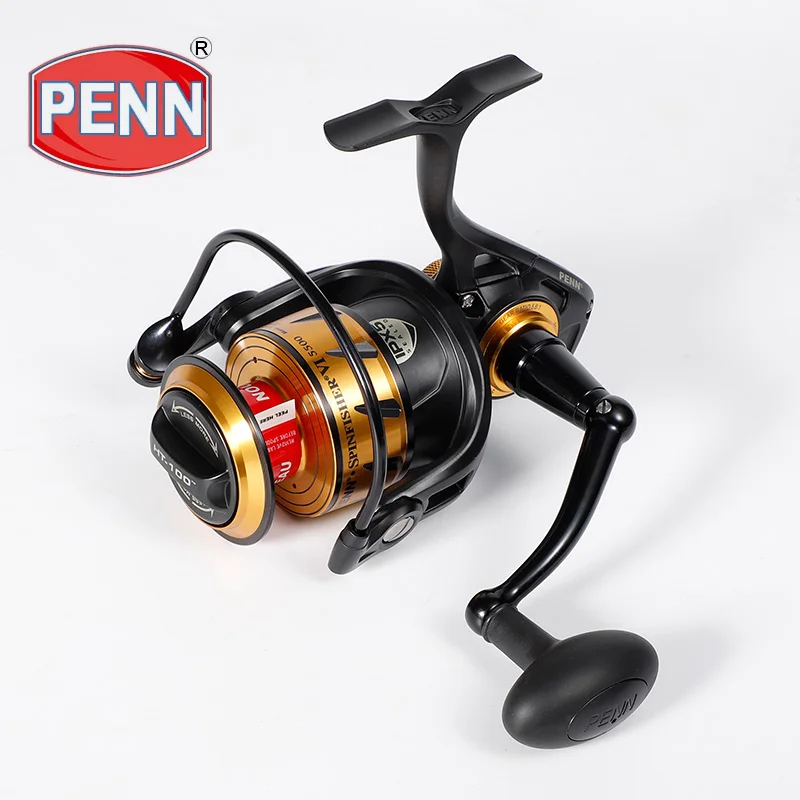 Скидка Спиннинговая Рыболовная катушка PENN Spinfisher VI SSVI 2500-10500, оригинальный полностью металлический корпус, 5 + 1BB, IPX5, запечатанный дизайн, искусствен...
