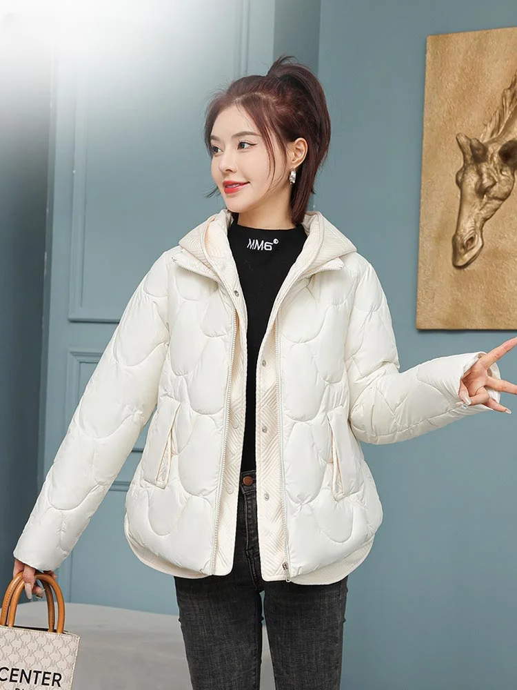 MEILLY DOLPHIN New Winter Women Short Parkas Jackets Casual Thick Warm Hooded Spliced Coat Winter Outwear Jacket Parkas Female