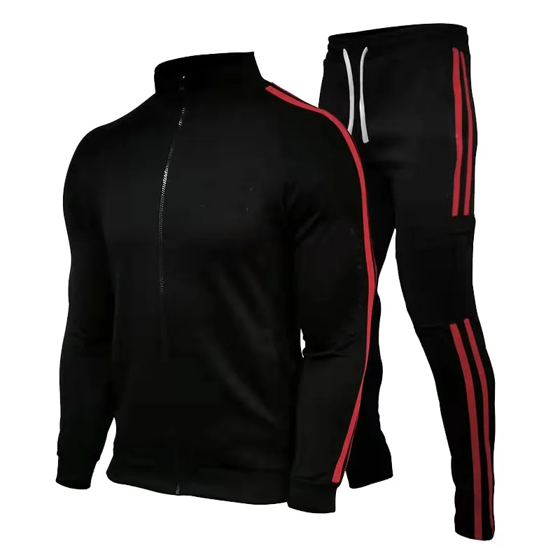 

World trend men's spring and summer leisure fashion long-sleeved men's sports zipper suit can be customized LOGO large size
