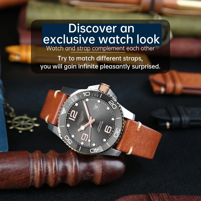 Luxury Handmade Watch Strap Quick Release or IWC Compatible with OMEGA  Watch Bracelet 20mm 21mm 22mm Vintage Leather Watch Band