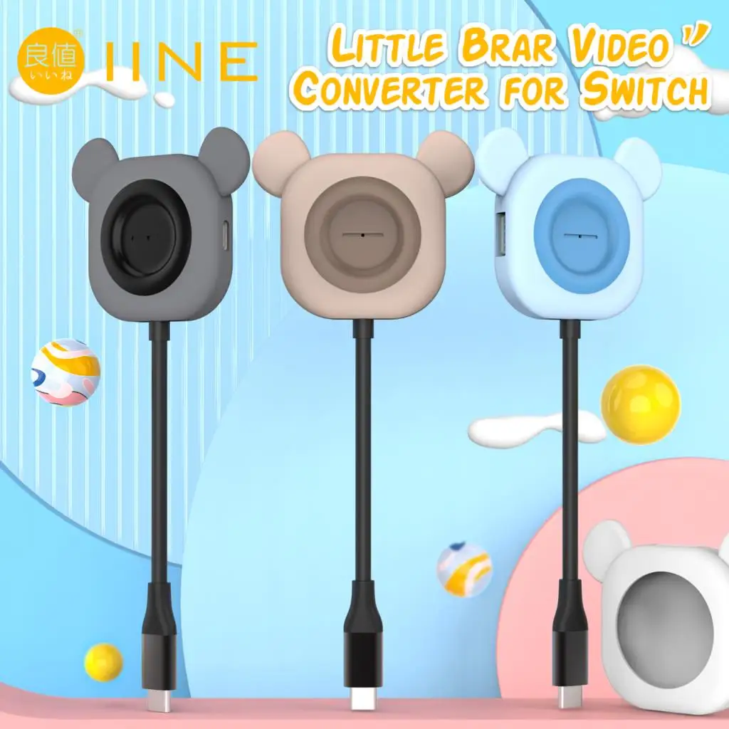 

IINE Little Bear видеоконвертер ТВ док-станция 3 в 1 переносная док-станция USB C до 4K HDMI совместимый переключатель/Apple/Android