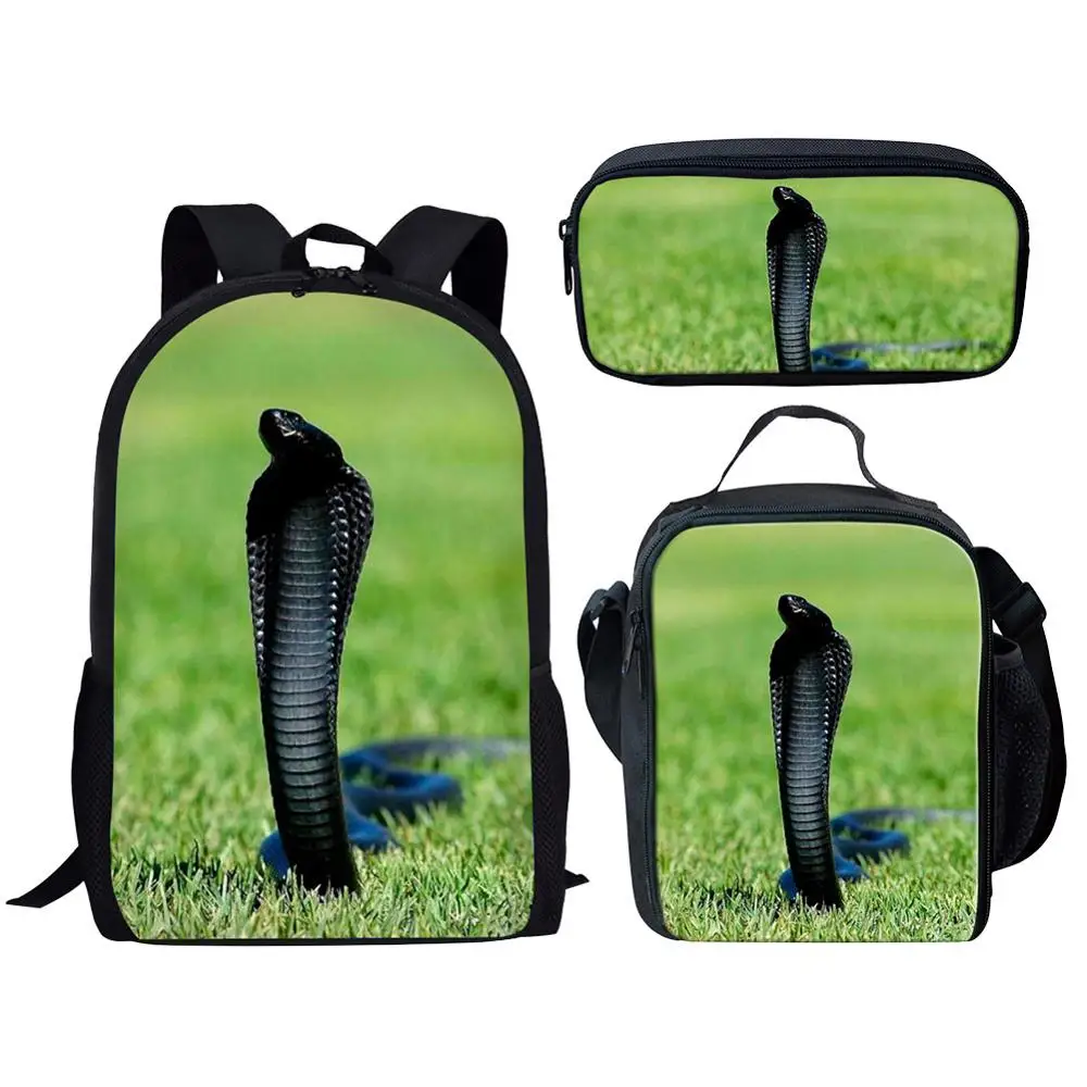 Conjunto de mochila escolar con estampado 3D de Cobra para niños y...