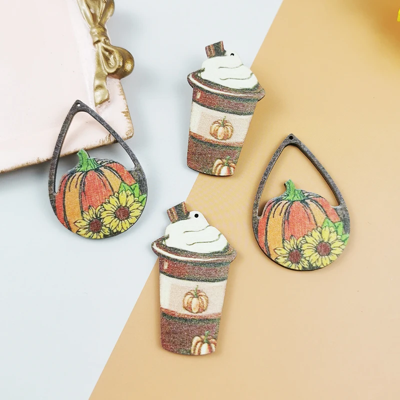 10 шт. Деревянные Подвески в виде тыквы