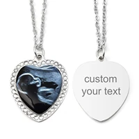custom crystal heart photo necklace baby scan ultrasound pendant baby shower gift pregnancy announcement necklace mom jewelry