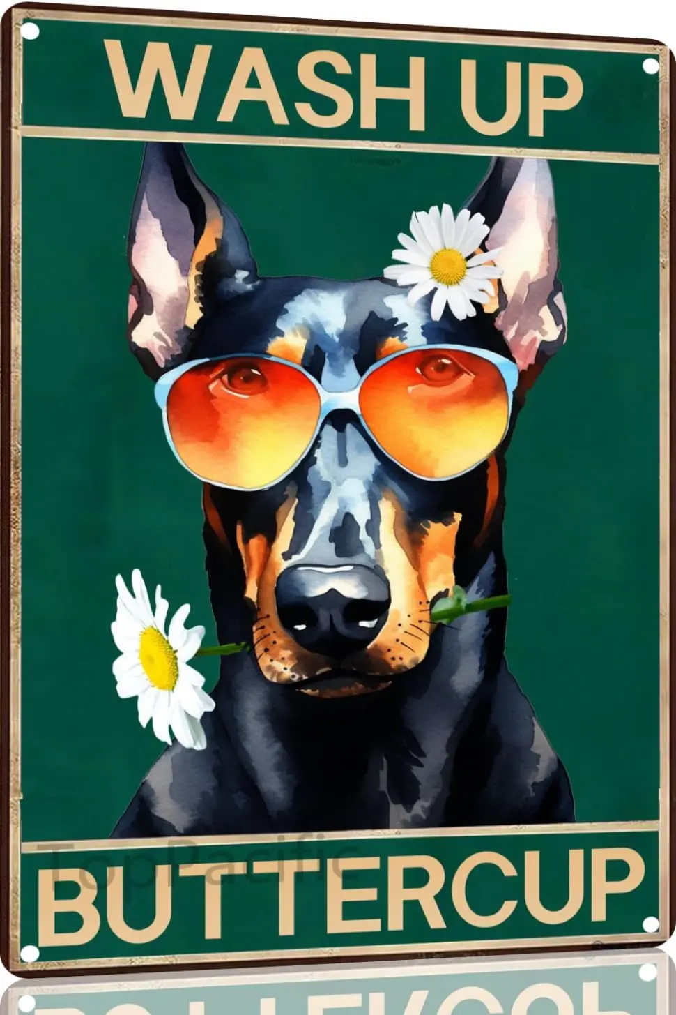 Bermn Wsh Up Buttercup Vntge lumnum Metl Плакат Sgn Декор Tn Для Cfe Home Ретро Клуб Br Broom Gft 12x8 nches(3