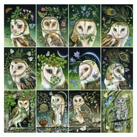full round diamond painting owl picture rhinestone mosaic spring cross stitch embroidery animal new arrival wall decor