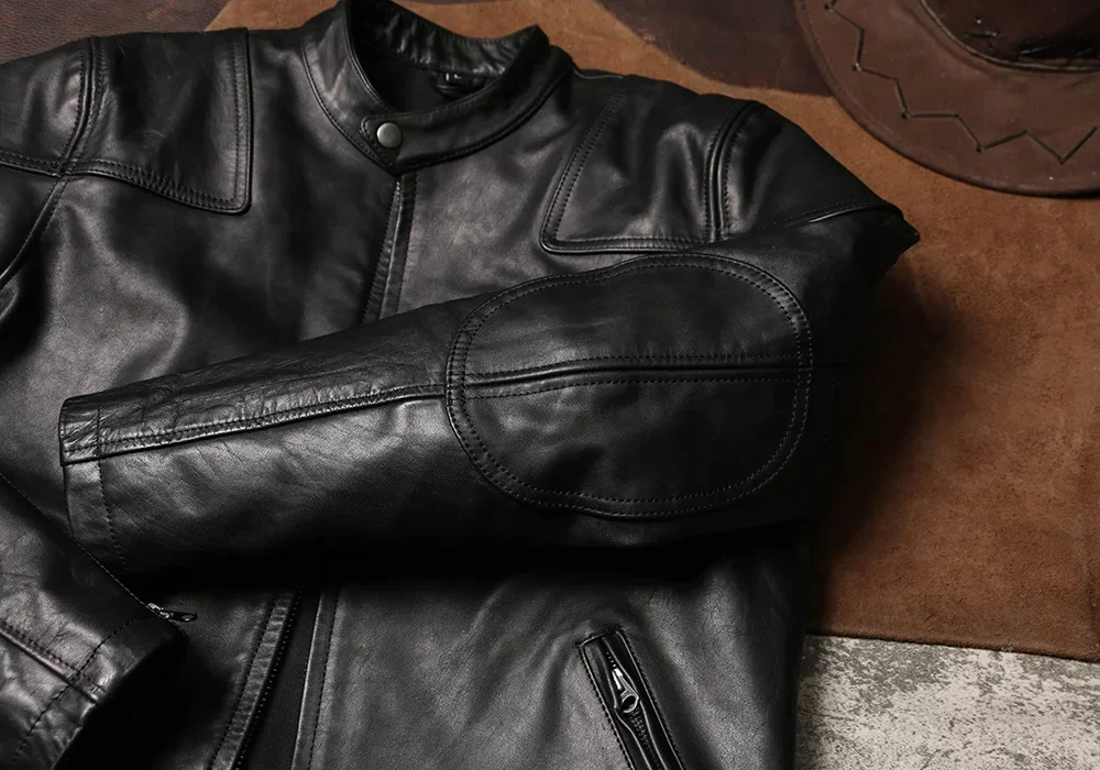 Байкерская кожаная куртка Blunt Razor Venom мужская облегающая мотоциклетная с