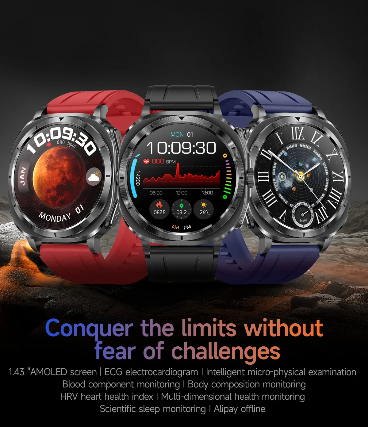 Мужские умные часы Gaines ET492 Amoled Экран ЭКГ Измерение Мониторинг здоровья Голосовой