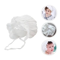 1pc lovely bonnet floral headdress girls cotton hat summer lace cap for home newborn