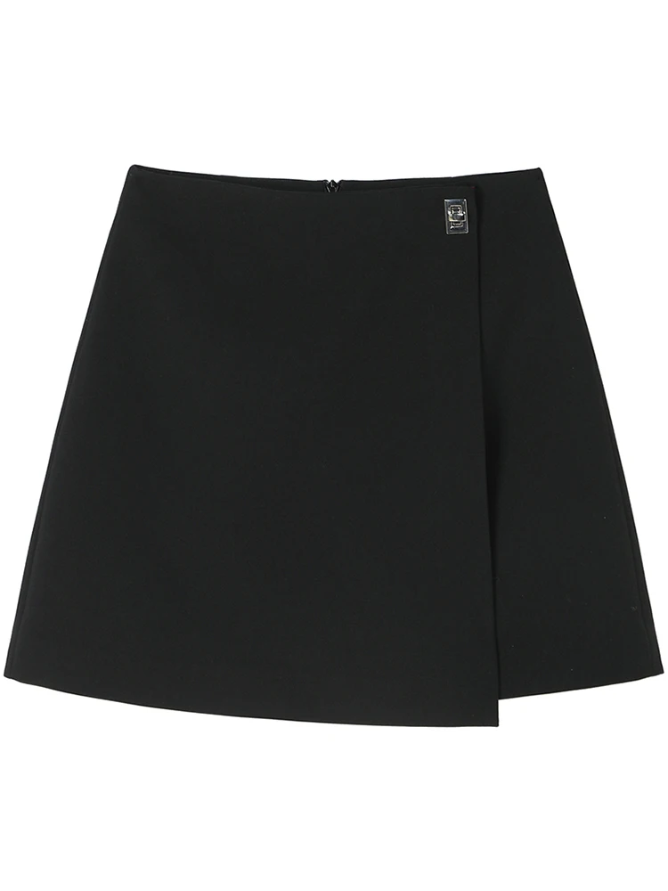 

Summer Mini Skirts Women Irregular Solid Side-slit Korean Style Trendy Chic OL High Waist Female Popular