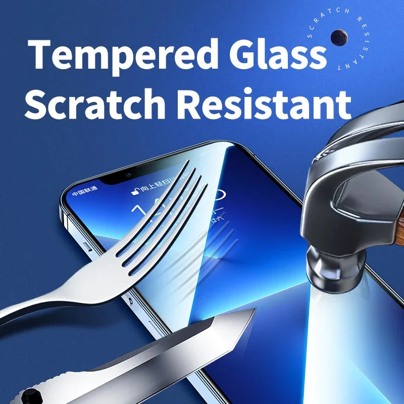 for iPhone 15 14 PRO MAX 13 12 PLUS Screen Protector Tempering Glass Explosion-proof Protective with Install Kit