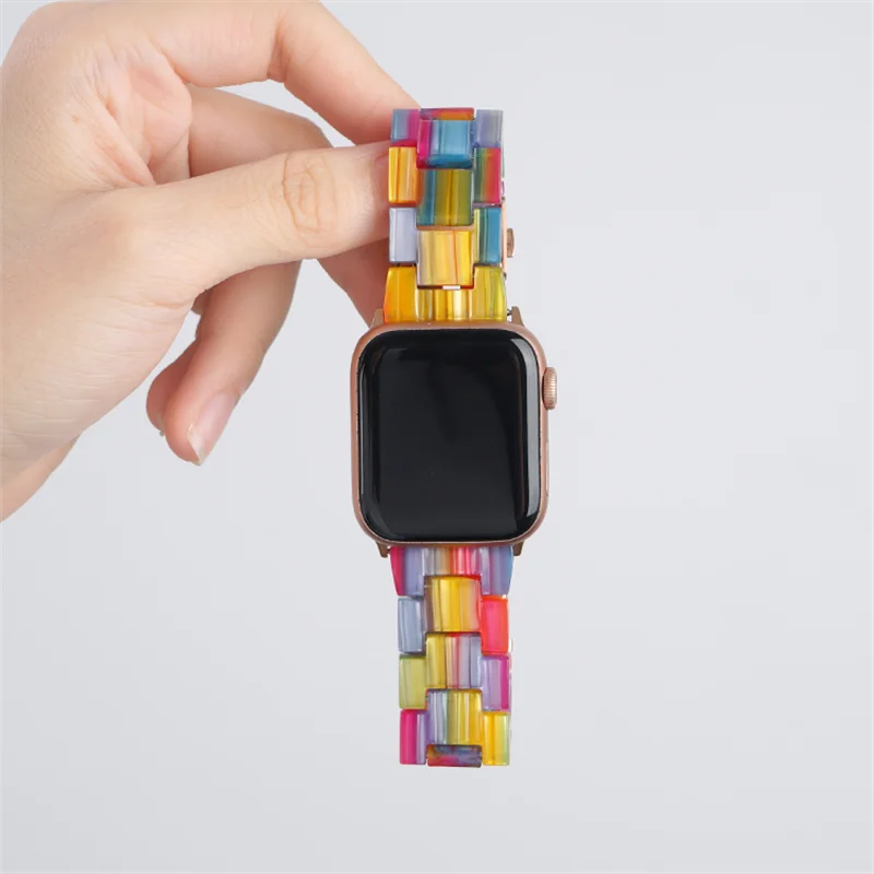 Ремешок полимерный для Apple Watch 8 7 6 5 4 Band, прозрачный браслет для Iwatch Series 5 4 3 2 44 мм 40 мм, 41 мм 45 мм