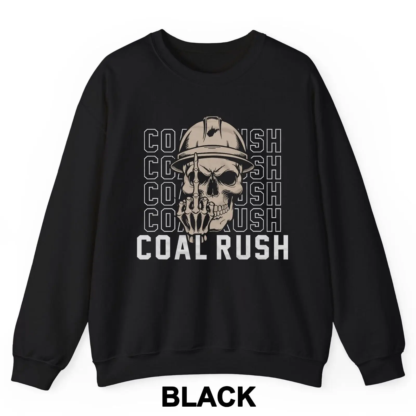 Толстовка с круглым вырезом Coal Rush Wv Skull Miner Hard Hat