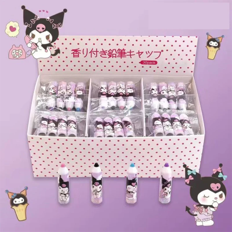 

4 Pcs Kuromi Cinnamonroll Pencil Cap Protective Case Catoon Cute Practical Portable for Pupils Kindergarten Stationery Toys Gift