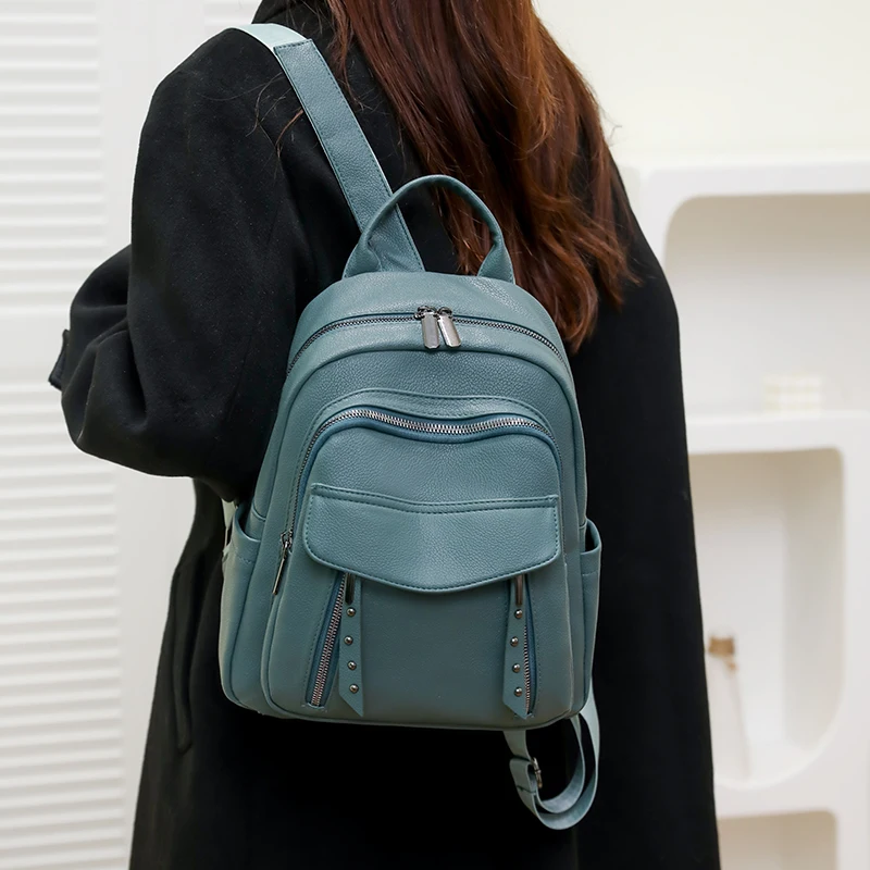 

Backpack for Women Pu Leather Backpack Anti-theft Travel Backpack 2023 New Fashion School Bags Shoulder Bags Mochila Feminina